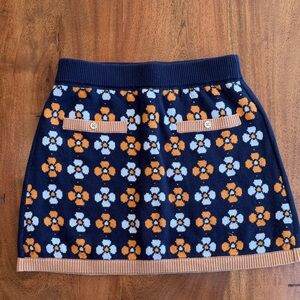 Janie and Jack Navy and Orange Floral Skirt
